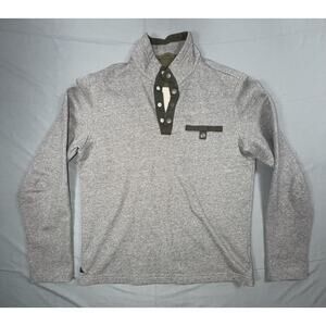 UNTUCKit Sweater Mens Small Gray Parkson Mock Neck Henley Snap Pullover Knit